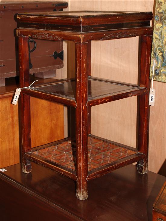 A Korean two tier jardiniere stand H.72cm